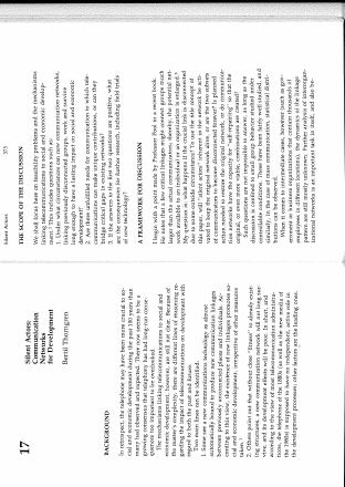 Förstasida: Thorngren, B (1977). Silent Actors. In: The Social Impact of the Telephone. Ithiel de Sola Pool (Ed.). The MIT Press, Cambridge, Mass. p. 374-385.