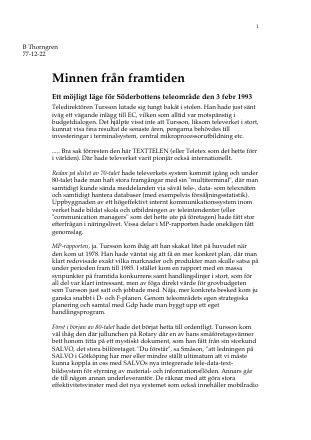 Förstasida: Thorngren, B (1977c)_Minnen_från_framtiden_nr 1.