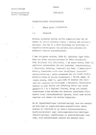 Förstasida: Thorngren,B_(1975) Organisationers_kontaktmönster.Att välja omvärld för utveckling.Statskontoret.26 s.
