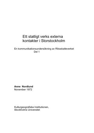 Förstasida: -Nordlund, Anne_(1972)_ En_kommunikationsundersökning.. Stockholm Univ.