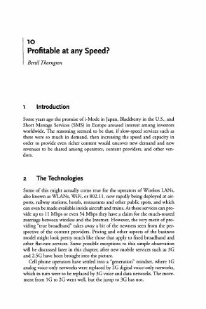 Förstasida: Thorngren, B (2006 b). Profitable at Any Speed. In: Grobel, Noam, Feldmann Mobile Media, Content and Services for Wireless Communication. New Jersey: Lawrence Erlbaum Publisher .