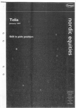 Förstasida: CARNEGIE (1997) Telia Still in Pole Position