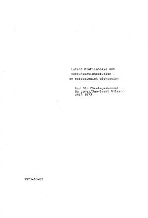 Förstasida: -Lemar,_Bo_(1973)_Latent_Profilanalys.