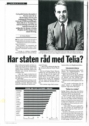 Förstasida: VECKANS_AFFARER (1994)_Har Staten råd_med_Telia ?